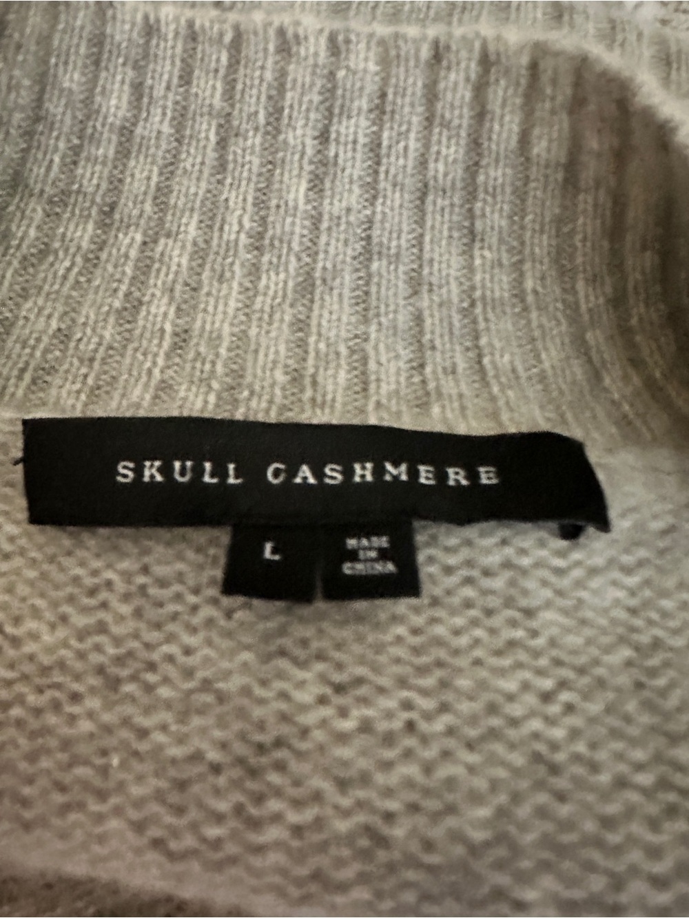 Skull Cashmere Gray Sweater Blue Abstract Rear Skull - Picture 4 of 6